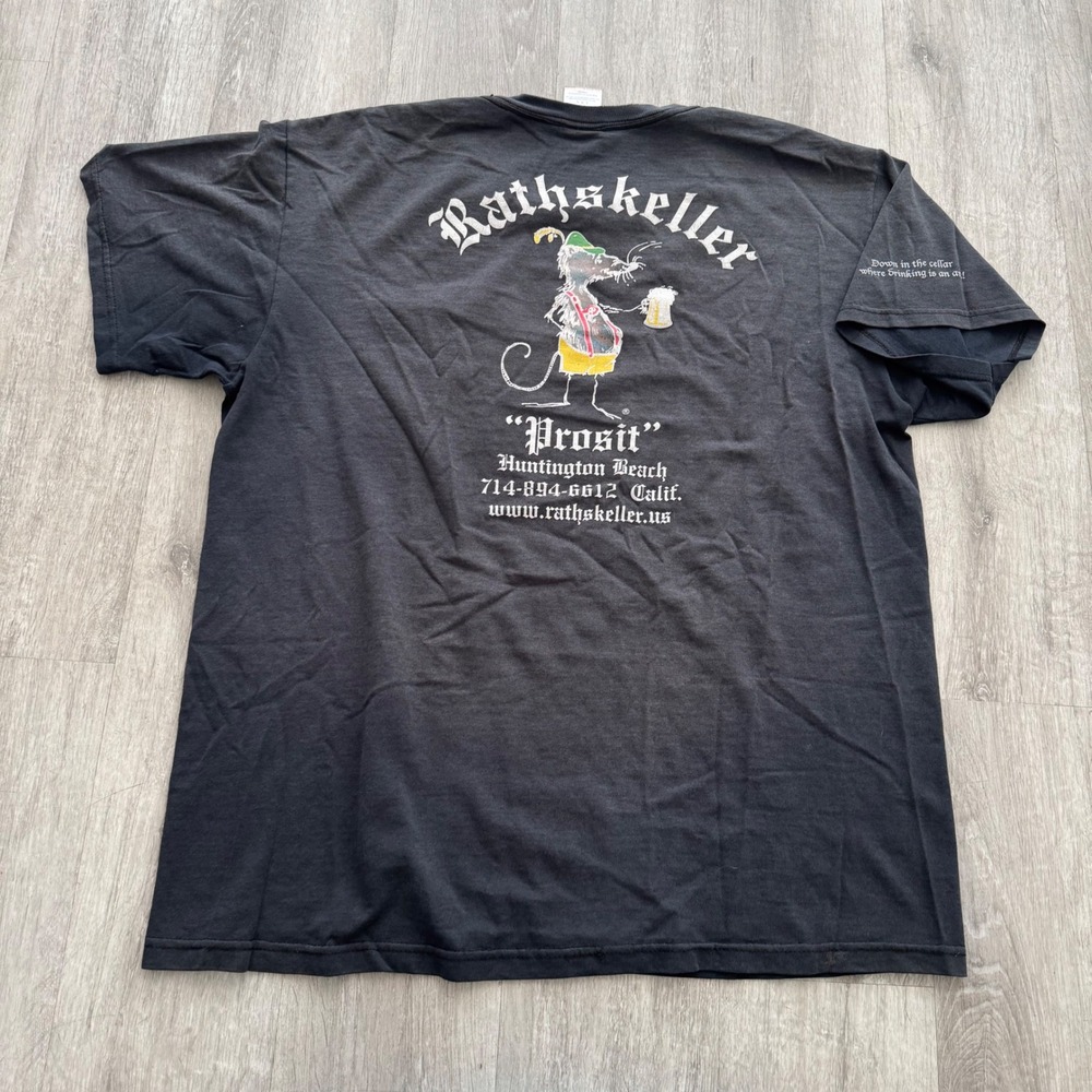 Vintage Rathskeller Huntington Beach Prosit Pocket Graphic T-Shirt size large
